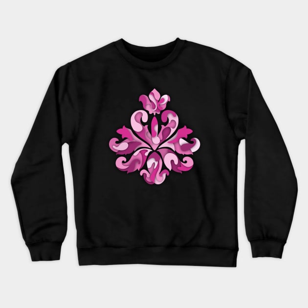 8 Shades of Pink Fleur De Lis Symbol Crewneck Sweatshirt by Alexandrea 